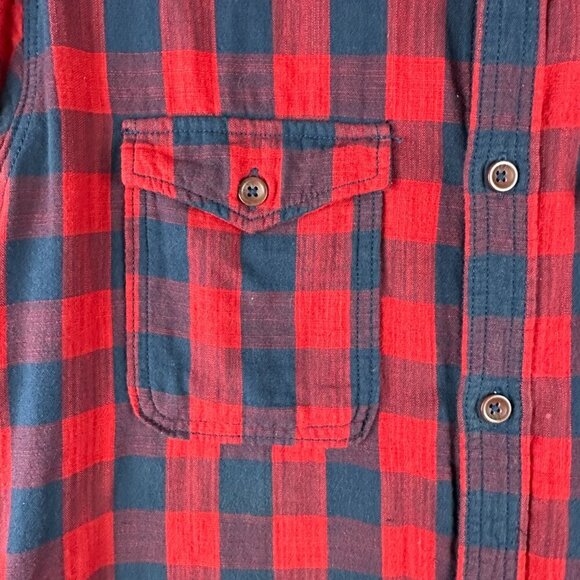 ORIGINALS BY JACK & JONES MEN'S FLANEL LONG SLEEVE PLAID SHIRT RED & BLACK "S" - Picture 7 of 14